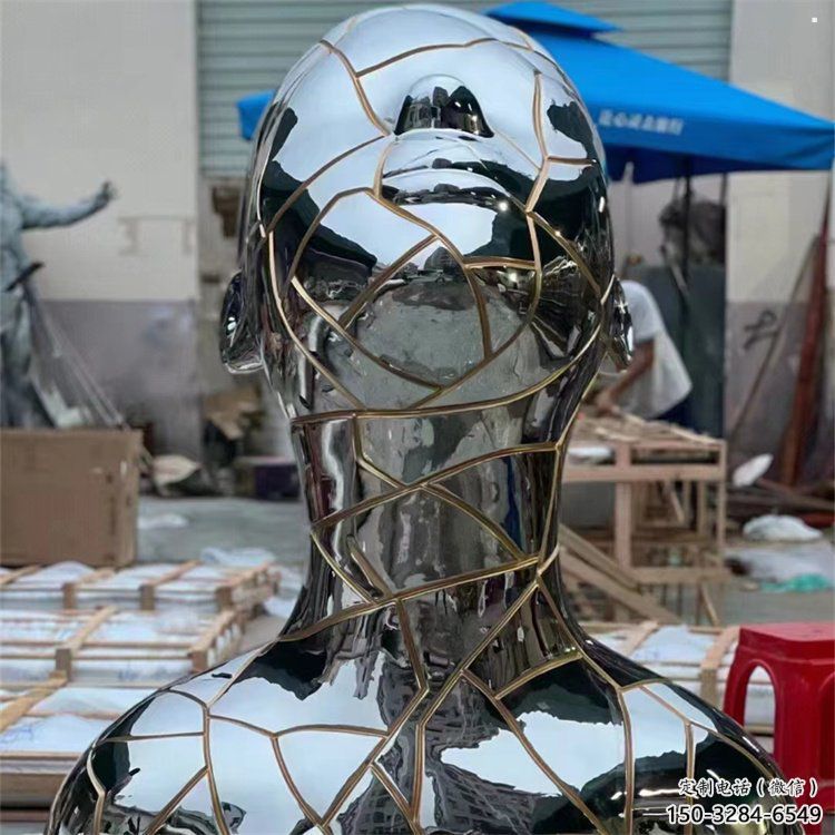 白鋼人頭像雕塑制造商，鋼管組合，鏡面人頭像雕塑優(yōu)選