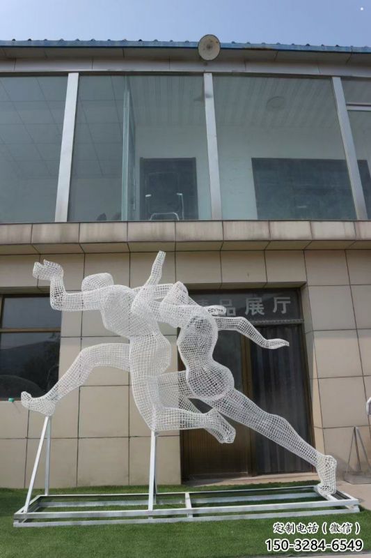 金屬鏤空體育雕塑通用，城市雕塑，鐵藝人物雕塑指用