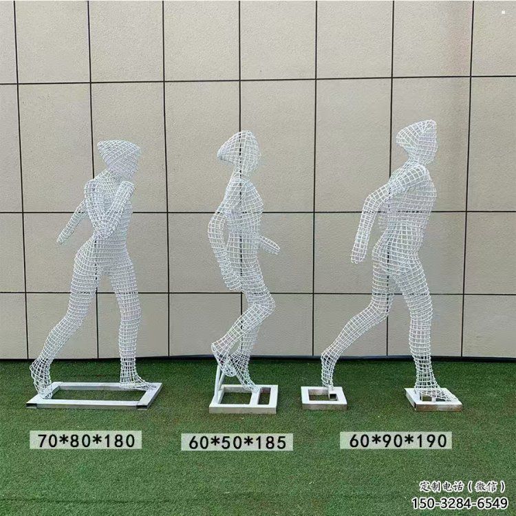 鏤空體育雕塑展品，公園小品，運(yùn)動(dòng)員鐵藝人物雕塑供需