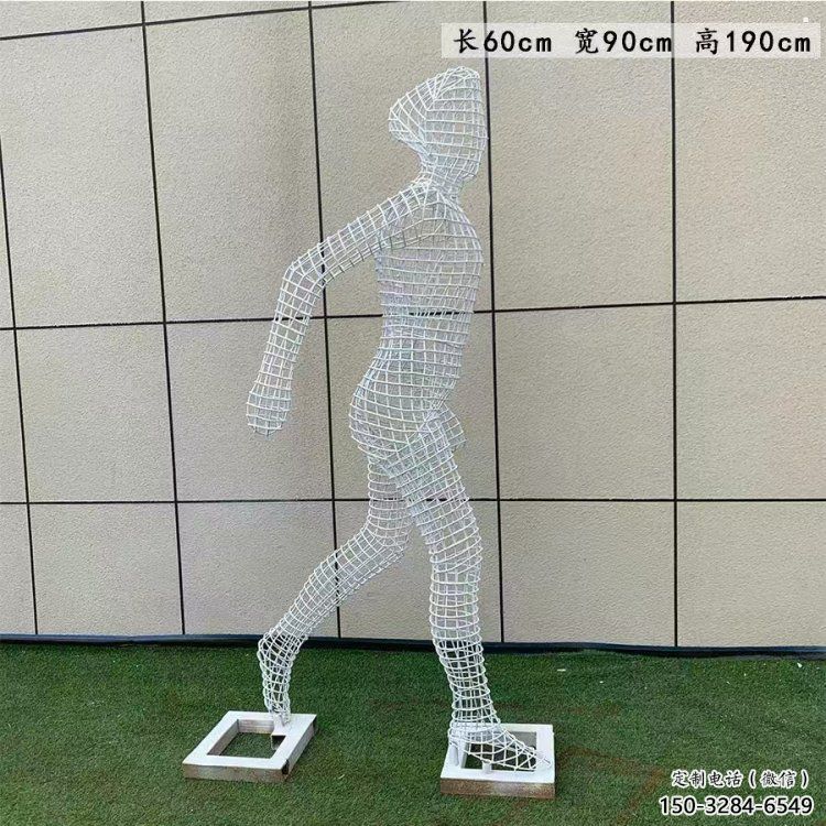 鏤空體育雕塑展品，室外軟裝，鐵藝人物雕塑訂做