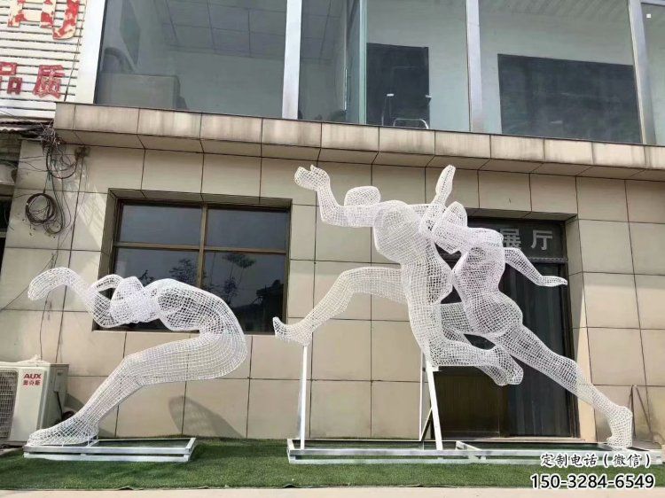 鏤空運動員雕塑生產，廣場雕塑，鐵藝體育人物雕塑展品