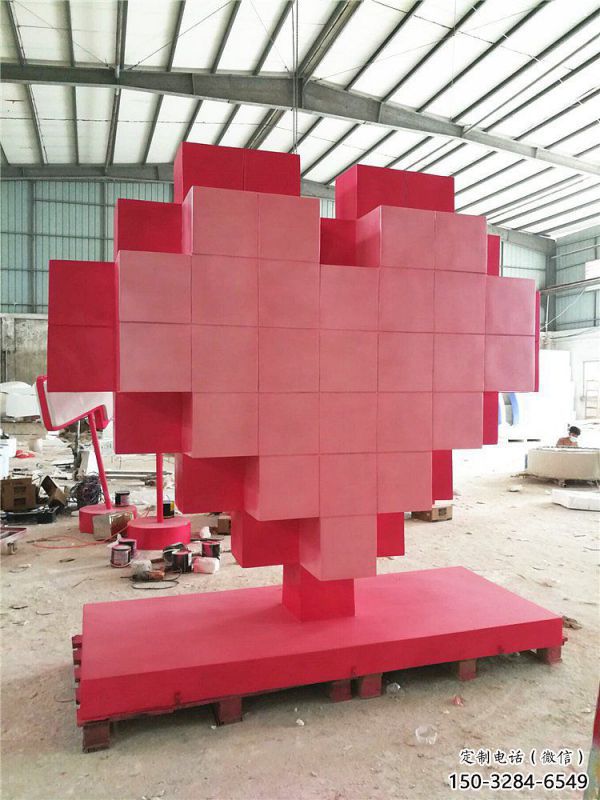 愛(ài)心雕塑訂做供需，景區(qū)雕塑，烤漆不銹鋼愛(ài)心雕塑廠家