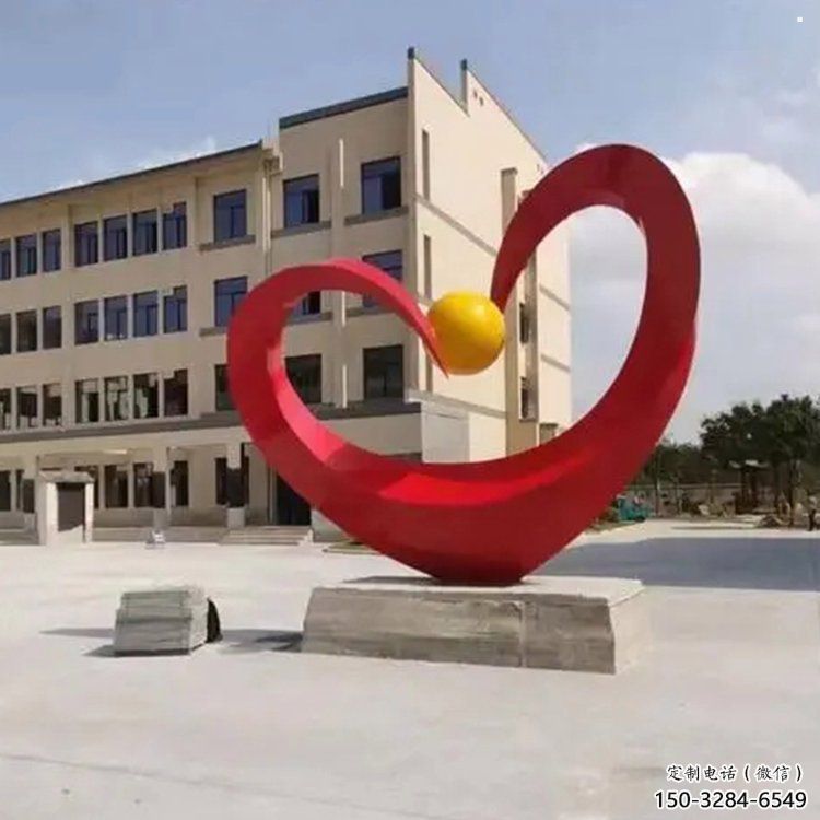 愛心雕塑提供，多彩藝術，中式烤漆愛心雕塑通用