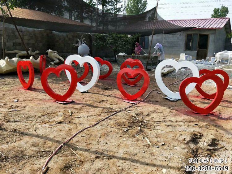 愛心雕塑提供，露天雕塑，烤漆愛心雕塑生產承接