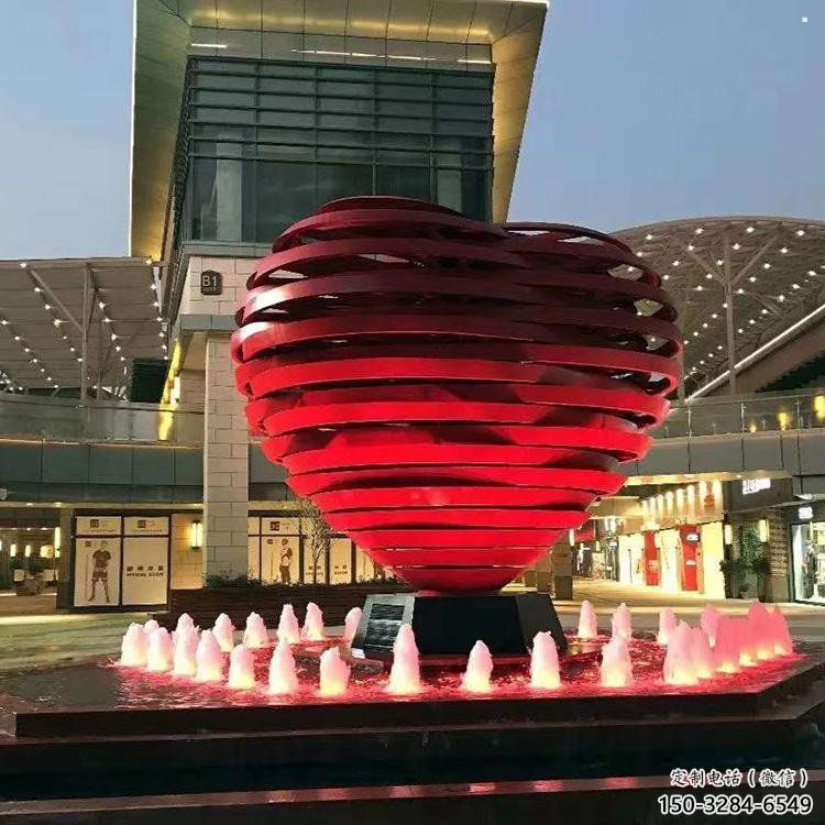 心形球雕塑常用，鋼管組合，不銹鋼烤漆心形球雕塑定價