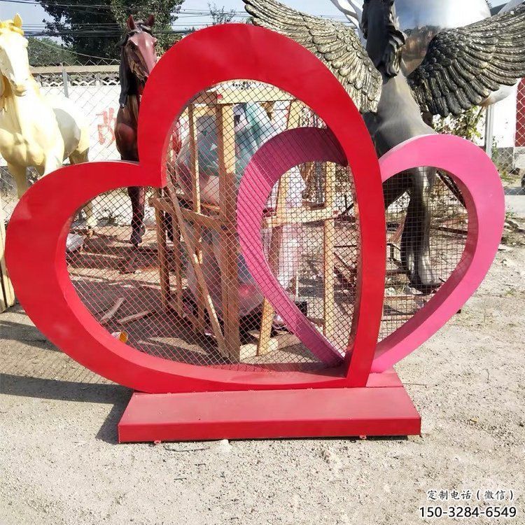 雙心雕塑通用，陸地?cái)[件，各類不銹鋼雙心雕塑點(diǎn)擊