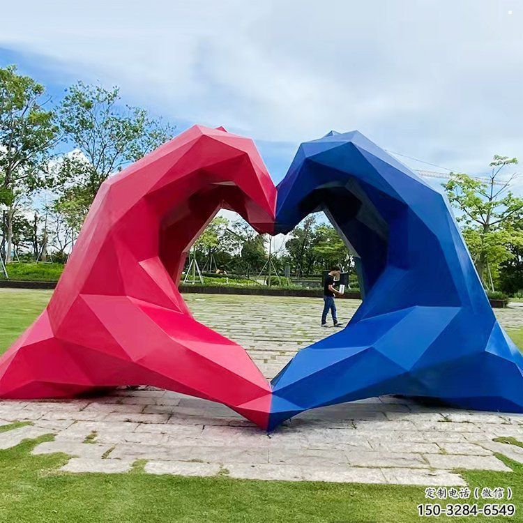 桃心雕塑供求，白鋼構(gòu)件，彩色不銹鋼桃心雕塑觀賞型