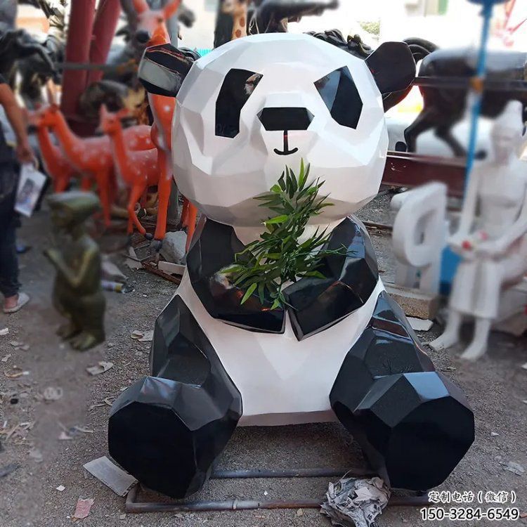 大型熊貓雕塑常用，戶外擺放，仿真熊貓雕塑展示