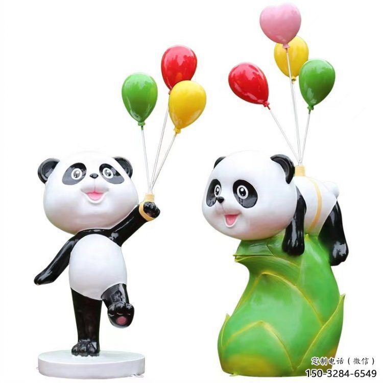 景區熊貓雕塑通用，陸地擺件，卡通熊貓雕塑點擊