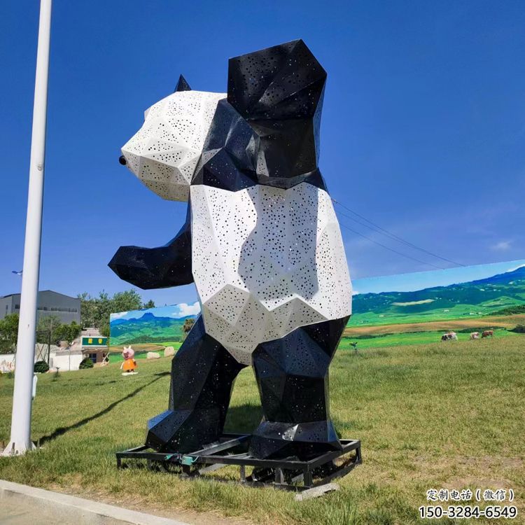 廣場(chǎng)熊貓雕塑批發(fā)，廣場(chǎng)系列，切面熊貓雕塑廠定價(jià)