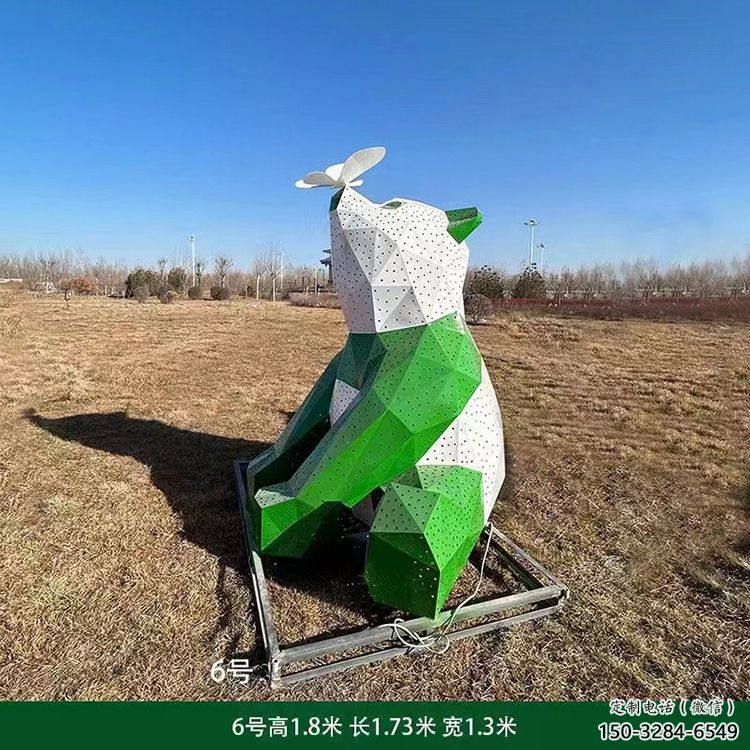 熊貓雕塑精選，露天雕塑，歐式切面熊貓雕塑訂做