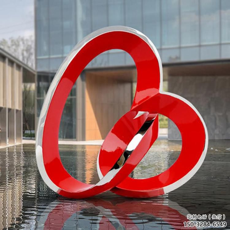 雙環(huán)雕塑定價，街頭雕塑，烤漆不銹鋼雙環(huán)雕塑定價