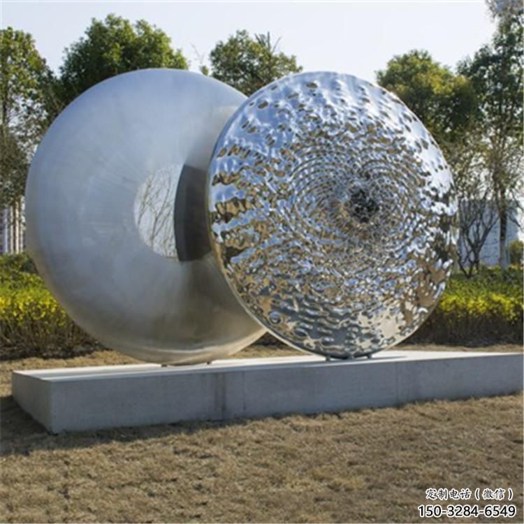 雙環(huán)雕塑觀賞型，公園小品，不銹鋼雙環(huán)雕塑常用