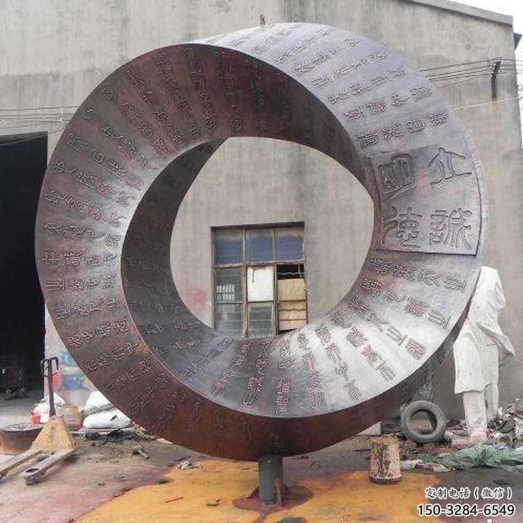 雙環雕塑選用，街道標識，不銹鋼雙環雕塑批發