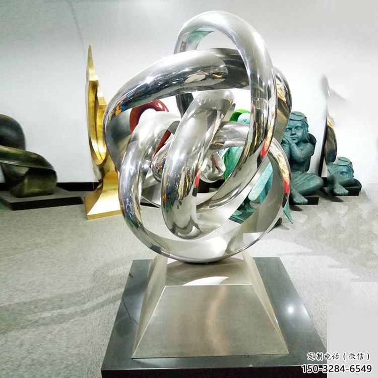 雙環雕塑選定，美陳雕塑，現代不銹鋼雙環雕塑優選