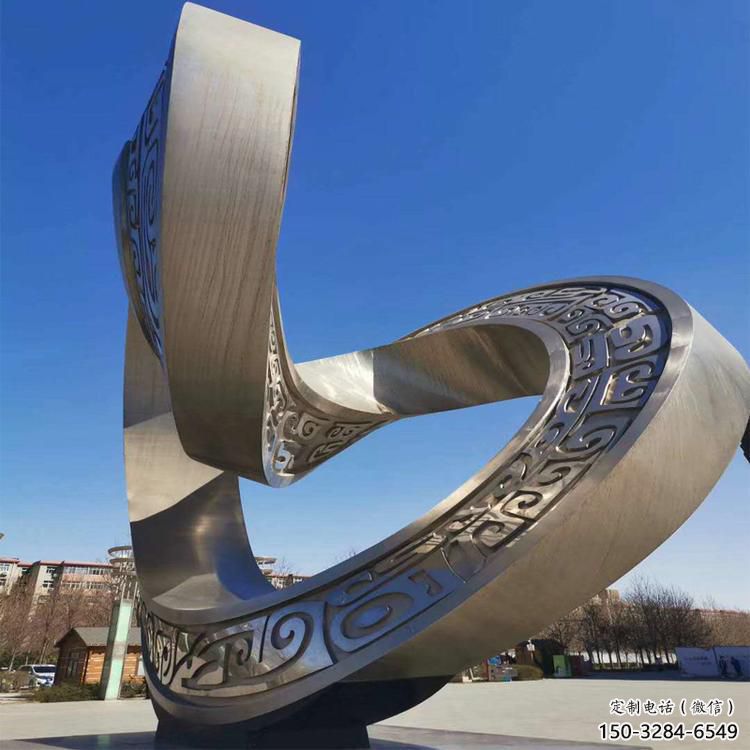 雙環(huán)雕塑制造商，城市雕塑，不銹鋼雙環(huán)雕塑觀賞型