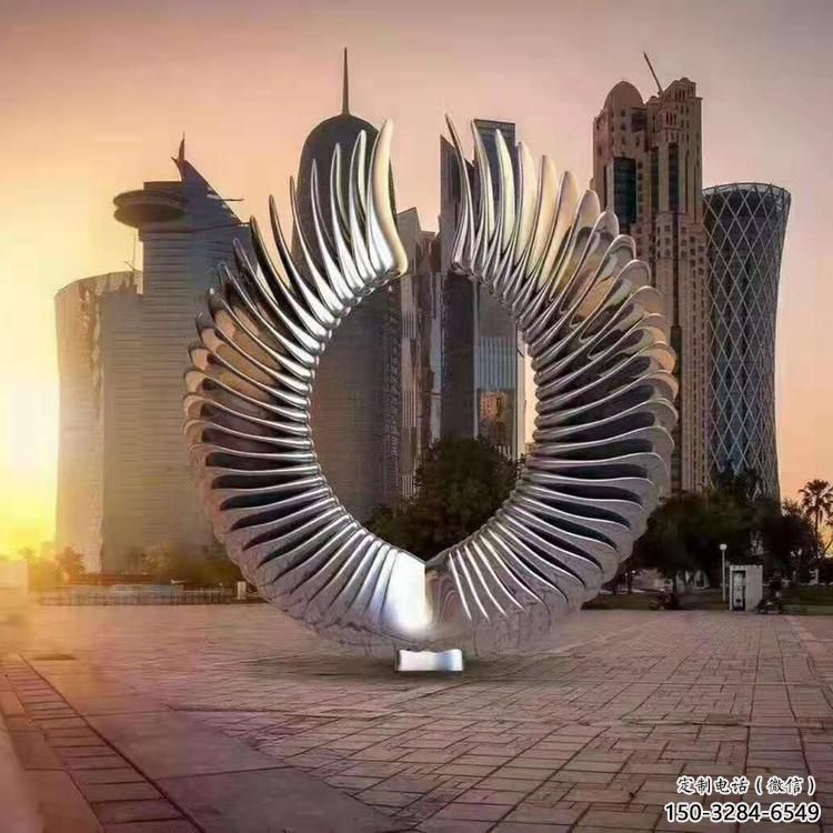 紀念圓環雕塑生產，廣場雕塑，不銹鋼圓環雕塑展品