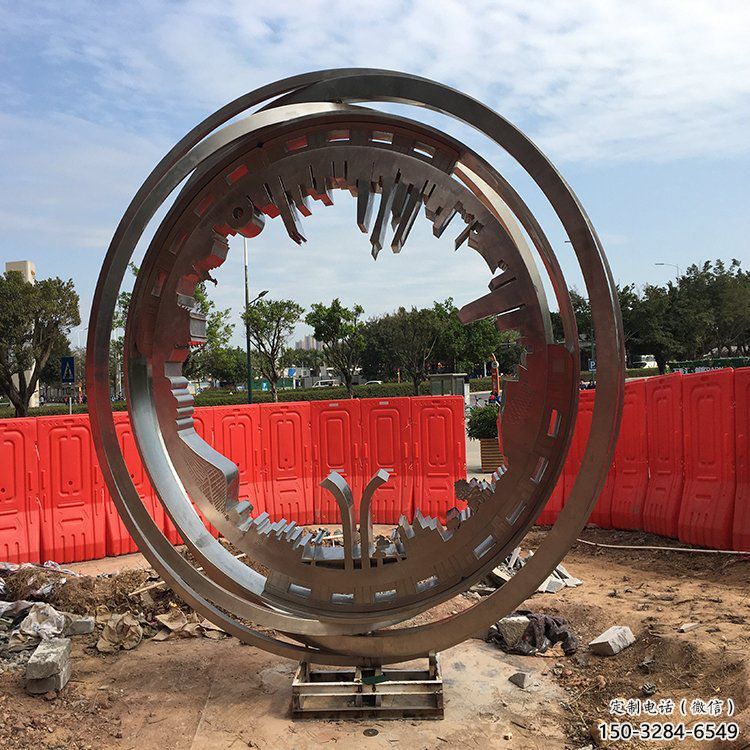 圓環(huán)雕塑供求，水景雕塑，不銹鋼圓環(huán)雕塑制造商