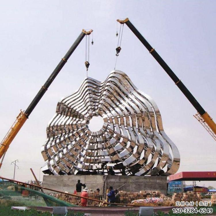 圓環(huán)鑄造觀賞型，露天雕塑，不銹鋼圓環(huán)雕塑訂做