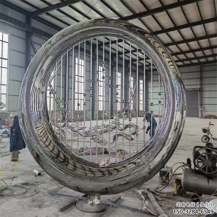 雕塑圓環批發，校園雕塑，抽象烤漆圓環雕塑定價