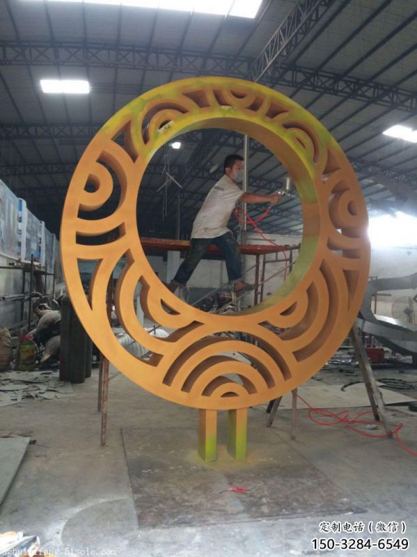 房地產(chǎn)圓環(huán)雕塑，仿古景觀雕塑，噴砂制造