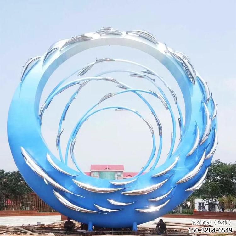 景區(qū)圓環(huán)雕塑觀賞型，公園小品，別墅烤漆圓環(huán)雕塑生產(chǎn)商