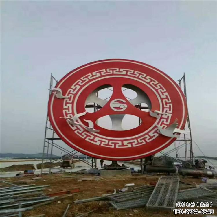 圓環雕塑點擊，景觀雕塑，別墅烤漆圓環雕塑供求