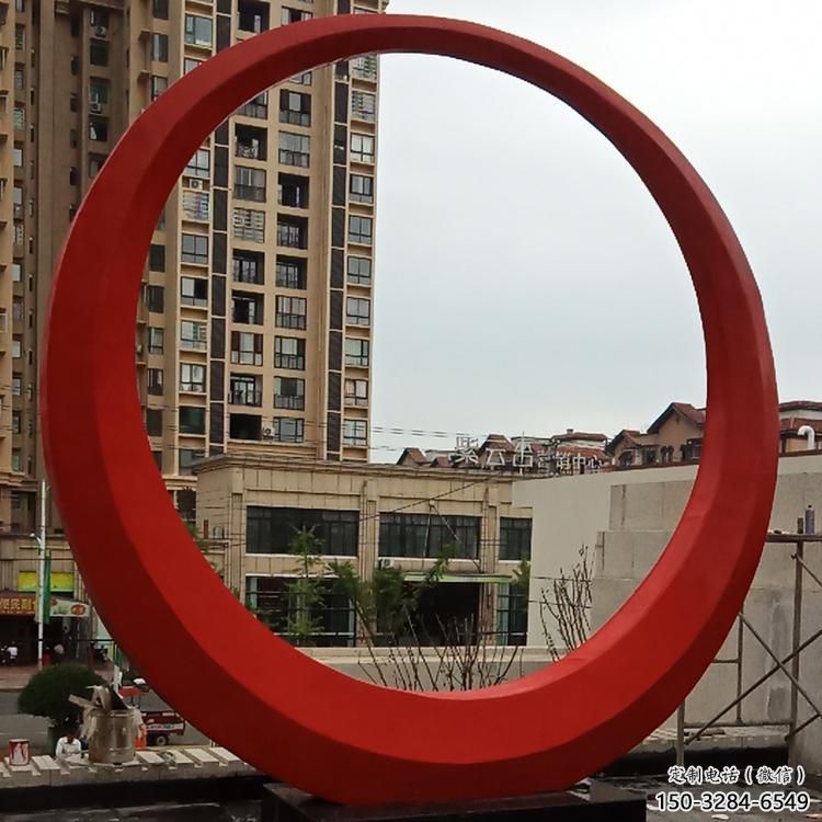 圓環雕塑觀賞型，標識雕塑，紀念烤漆圓環雕塑展品