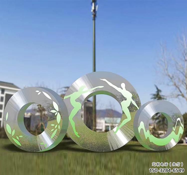 圓環雕塑預定，小區擺件，烤漆圓環雕塑廠家精品