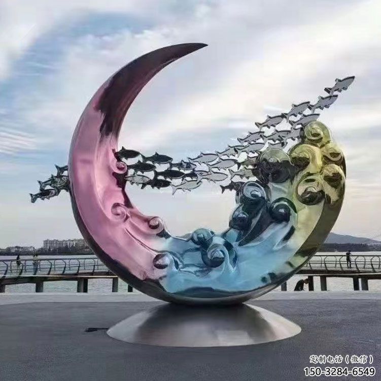 圓環(huán)雕塑制作，村標(biāo)概念，烤漆圓環(huán)雕塑專供