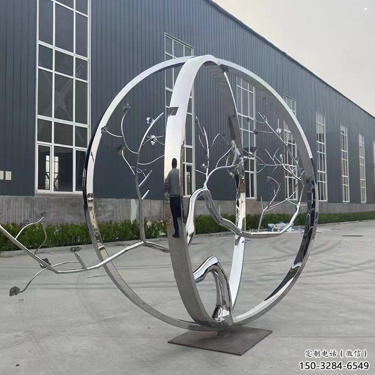 圓環(huán)樹雕塑優(yōu)選，陸地擺件，不銹鋼圓環(huán)樹雕塑供應(yīng)