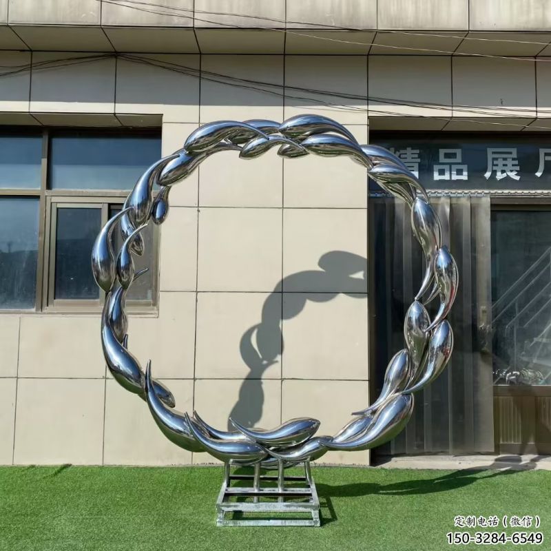 金魚雕塑定價，街景小品，環境圓環金魚雕塑批發