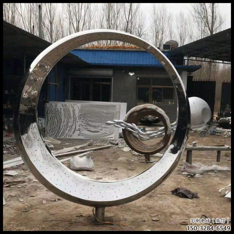 大型月亮雕塑，鍛造景觀雕塑，鏡面工藝