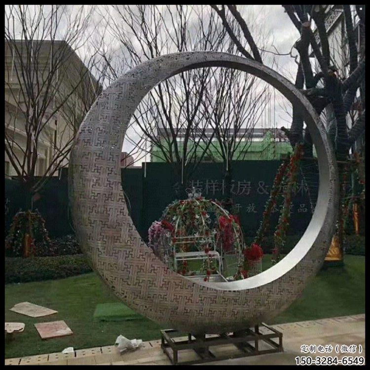 月亮雕塑供需，透雕系列，燈光鏤空月亮雕塑制造商