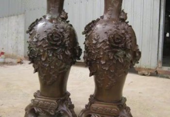 銅花瓶雕塑供應(yīng)，城市裝飾，彩色銅花瓶雕塑優(yōu)選