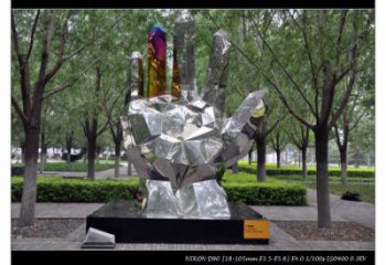 鏡面手掌雕塑點擊，陸地擺件，不銹鋼手掌雕塑預定