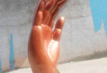 手指雕塑專供，小區擺件，不銹鋼手指雕塑訂做廠家