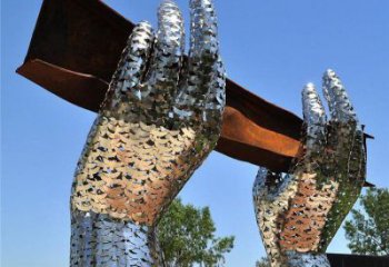 雙手雕塑定制，城市裝飾，花園不銹鋼雙手雕塑承接