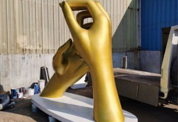 握手雕塑制造商，室外軟裝，不銹鋼握手雕塑生產廠家