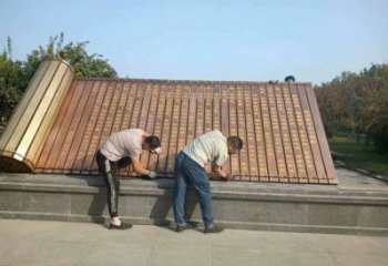 書卷雕塑，仿古景觀雕塑，仿古擺件