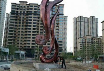 仿真樹葉雕塑定做，廣場(chǎng)雕塑，彩繪仿真樹葉雕塑提供