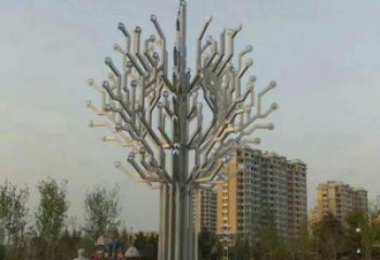 風鈴樹雕塑定制，小區擺件，不銹鋼風鈴樹雕塑服務商