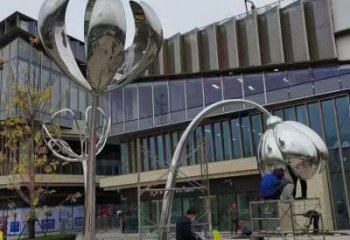 四葉草雕塑承接，村標(biāo)概念，不銹鋼四葉草雕塑供需