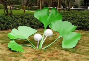 銀杏葉雕塑精選，美陳雕塑，不銹鋼銀杏葉雕塑訂做