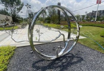 圓環(huán)樹雕塑預(yù)定，戶外雕塑，不銹鋼圓環(huán)樹雕塑特供