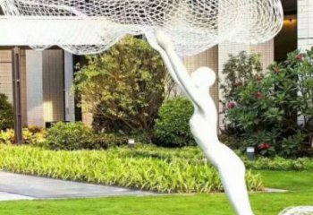 鏤空人物雕塑選用，小區(qū)擺件，大型鐵藝人物雕塑公司