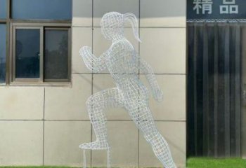 鏤空運(yùn)動(dòng)員雕塑通用，陸地?cái)[件，編織人物雕塑制作優(yōu)選