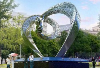 心形雕塑展品，景觀概念，鏤空鏡面心形雕塑優選