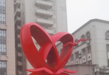 雙心雕塑制造商，城區(qū)小品，不銹鋼雙心雕塑定制