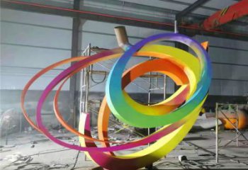 雙環雕塑供給，校園雕塑，不銹鋼雙環雕塑工藝供求